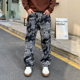 Threebooy New Retro Jeans Men Heavy Weight Thicken Fall & Winter mbroidery Pattern Personality Y2k Straight Leg Denim Pants